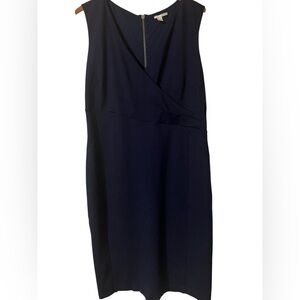 Halogen Dress Size 14W Navy Blue Ponte Sleeveless Office Date Classy